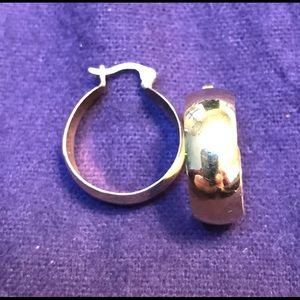 14K Solid Gold Wide Hoop Earrings